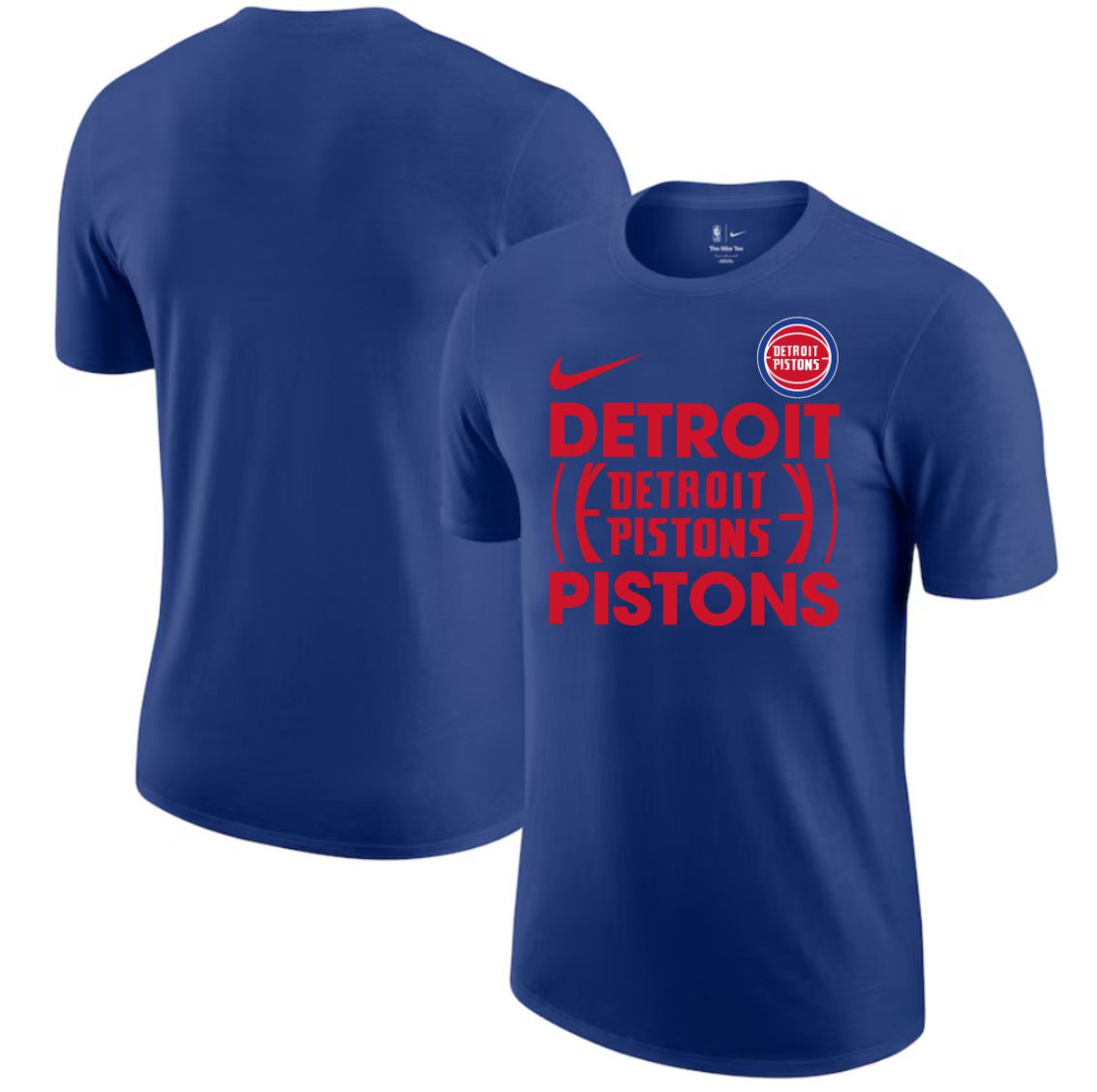 Men 2025 NBA Detroit Pistons Blue Nike T shirts style 1->nba t-shirts->Sports Accessory